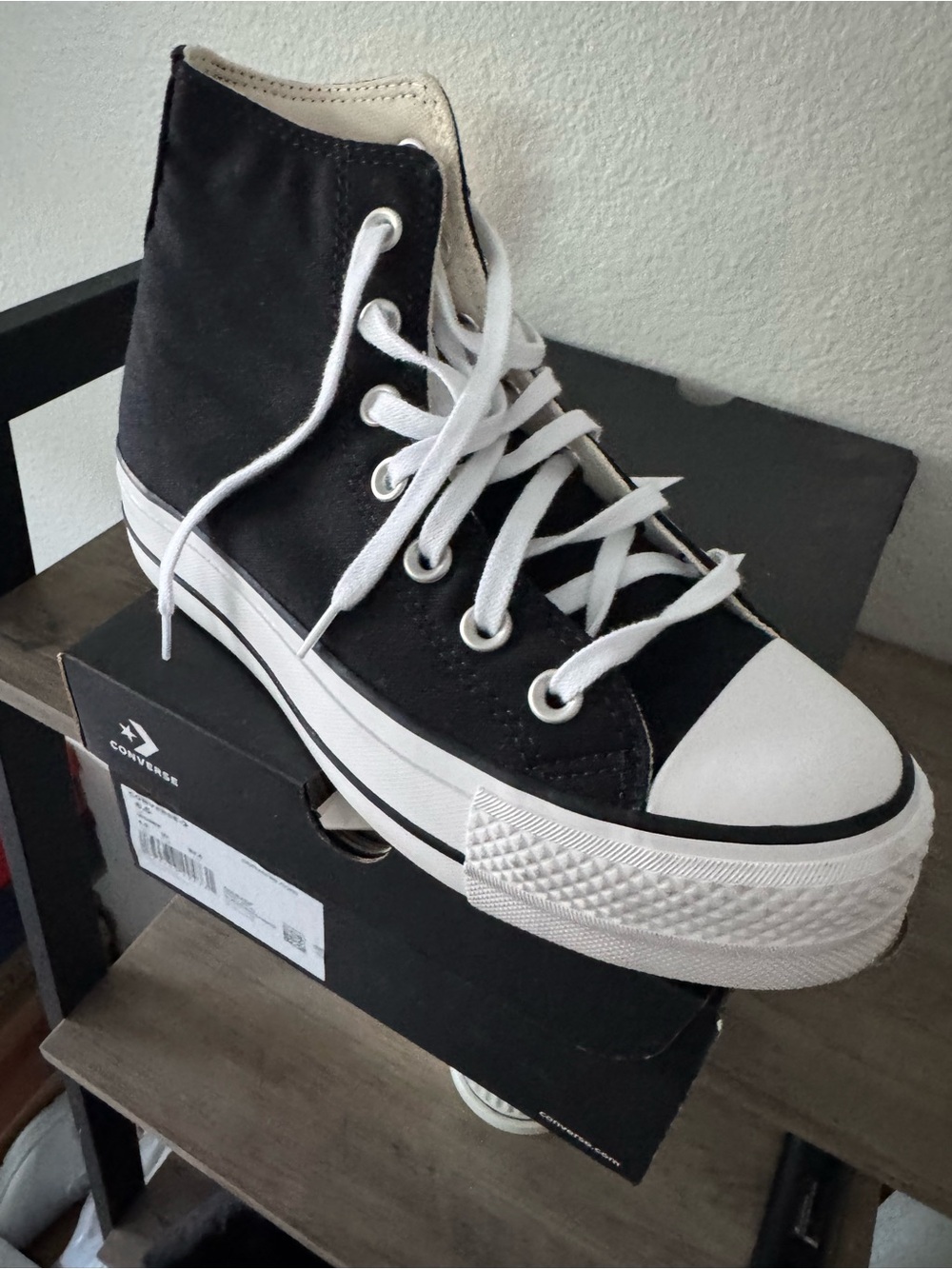 Converse High Top Platform Sneaker - Black & White